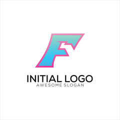 f initial logo gradient colorful design