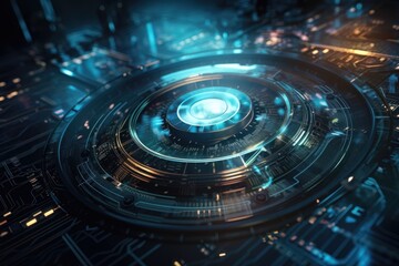 Technology cyber security. AI generated