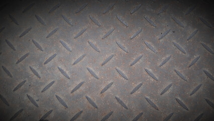 grunge metal texture. Grunge steel floor plate background in vitage light. industrial wall diamond...
