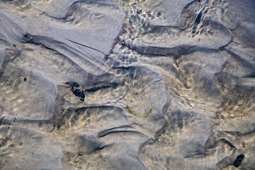texture of water in the sand 