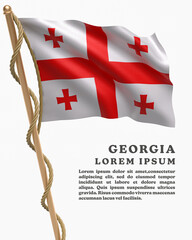 White Backround Flag Of GEORGIA