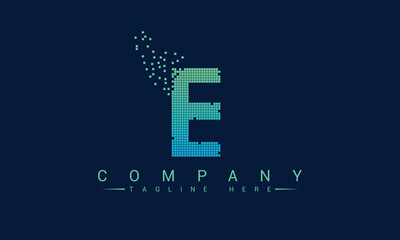 Pixel art design of the E letter logo.