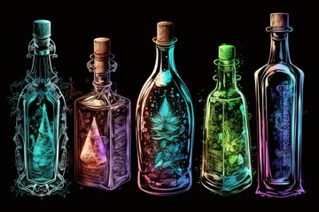 Obraz na płótnie Canvas Neon glowing liquid, Generative Ai