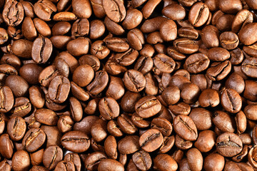 Top view of coffee beans