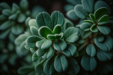 A close up of a plant with green leaves created with Generative AI technology