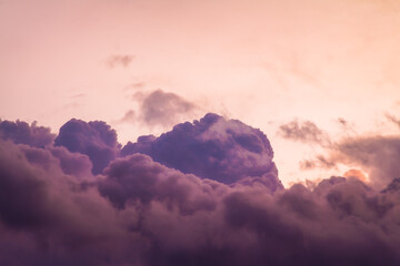 Orange sky with purple clouds