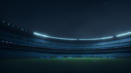 Fototapeta na wymiar Football stadium at night. lights at night and stadium 3d render