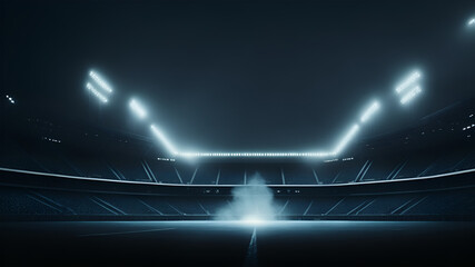 Fototapeta na wymiar Bright stadium arena lights .stadium lights and smoke against dark night.