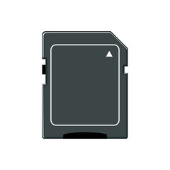 black memory card cartoon vector illustration