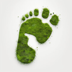 green moss footprint on a white background,Generative AI