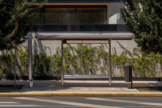Bus stop on the streets of Mexico City