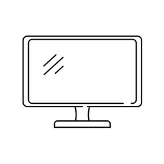 Computer in the linear style icon.