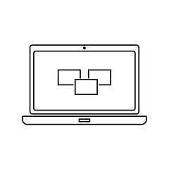 Computer icon. Laptop in the linear style icon.