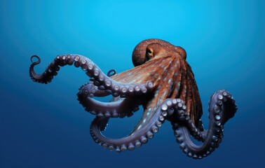 Common octopus Octopus vulgaris . Wildlife animal. created with Generative AI technology - obrazy, fototapety, plakaty