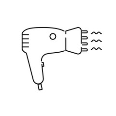 Hair dryer in the linear style icon.