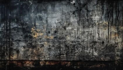 Black Background, Stone, Wall, Grunge Background, Generative Ai