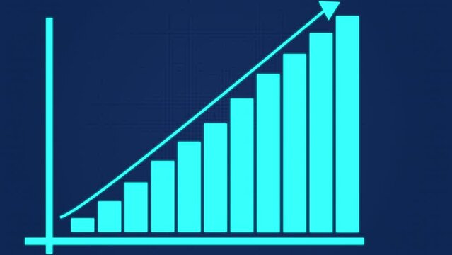 Graph growing up. Business success presentation. Business graph growing success. Business growth presentation with grid line.