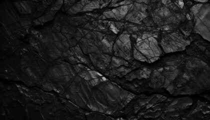 Fototapeta premium Black Background, Stone, Wall, Grunge Background, Generative Ai