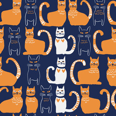 seamless pattern with cats