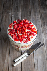 Delicious strawberry trifle that's easy to make and perfect for summer parties.
