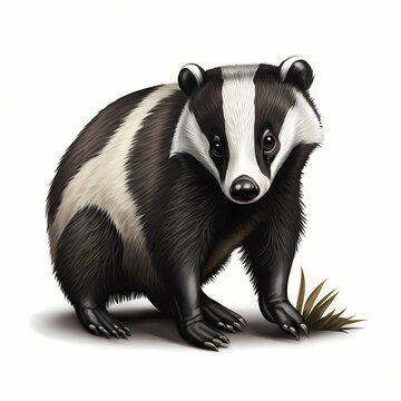 Badger Cartoon Illustration. Generative AI