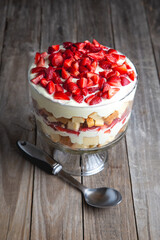 Delicious strawberry trifle that's easy to make and perfect for summer parties.