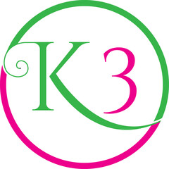 Title: K3 graphic design, logo design, icon,Alphabet