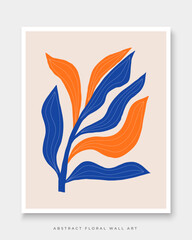 Abstract Naive Floral Groovy Posters Set. Modern Botanical Prints in Contemporary Minimalist Style. Design for fabric, print, cover, banner, decoration, wallpaper.