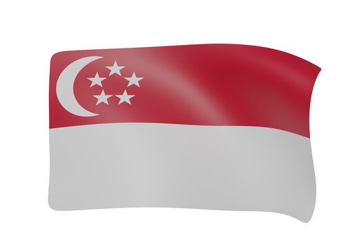 Singapore waving flag 3d