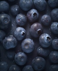 Fresh Blueberries Seamless Background - Visually Appealing Pattern - Generative AI