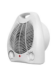 Electric heater on white background