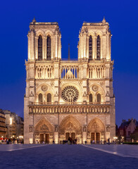 Fototapeta na wymiar Notre-Dame de Paris cathedral at night, France