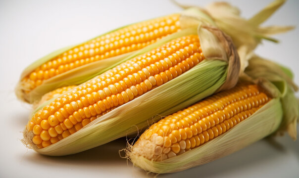corn on the cob on a white background