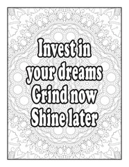 Quotes. Motivational quotes coloring page. Inspirational quotes coloring page. Positive quotes coloring page. Good vibes. Motivational swear word. Motivational typography. Mandala Coloring Pages