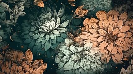 Abstract floral illustration. Generative AI