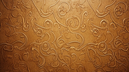 Background texture of brown and gold foil wallpaper