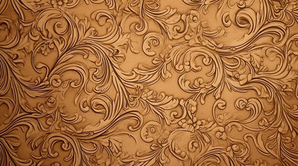 Background texture of brown and gold foil wallpaper
