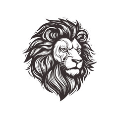 Fototapeta premium Abstract Lion Head Logo Design with Line Art Graphic Style.
