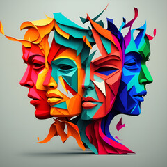  Abstract concept of different personalities Generative AI

