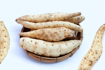 Sweet potato on white background.