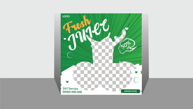 Vector modern food social media poster