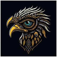 vector image eagle icon with black background