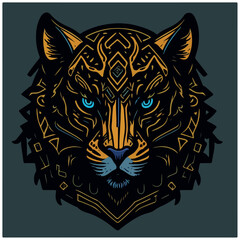 vector image tiger icon with black background