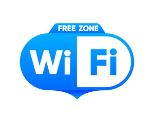 Free Wi-Fi Zone. Wireless internet network connection. Free traffic distribution for users. Vector illustration.