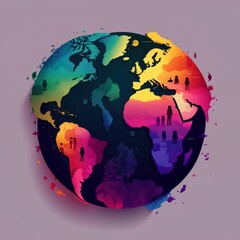 World made of lgbtq people concept illustration. Generative ai
