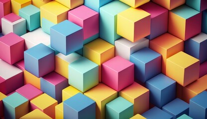 Colorful Cube Boxes: A Background That Tells a Story. Generative ai