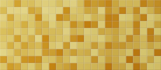 Yellow Square tiles wall with abstract background.