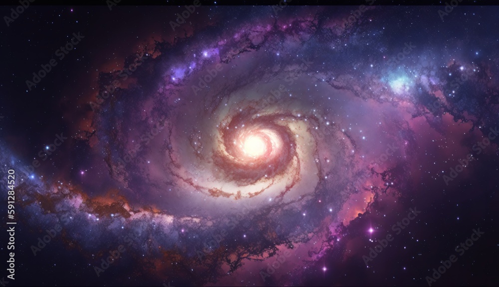 Leinwandbilder galaxy and stars in far space view of the vast universe with sparkling nebulae and galaxies. generat