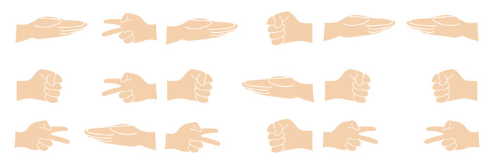 Rock Scissors Paper. dispute Draw. Vector illustration on a white background.