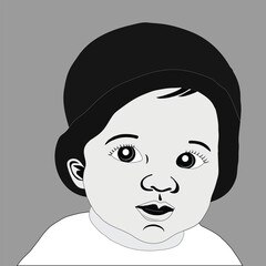 A cute baby avatar vector art